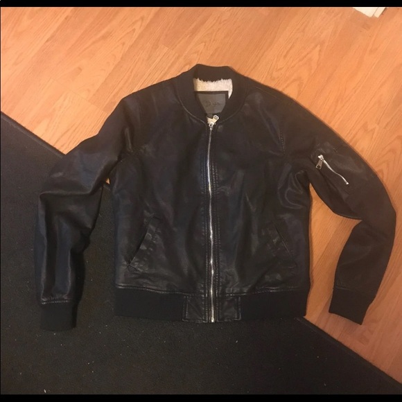 Jackets & Blazers - Faux Leather Bomber Black XL